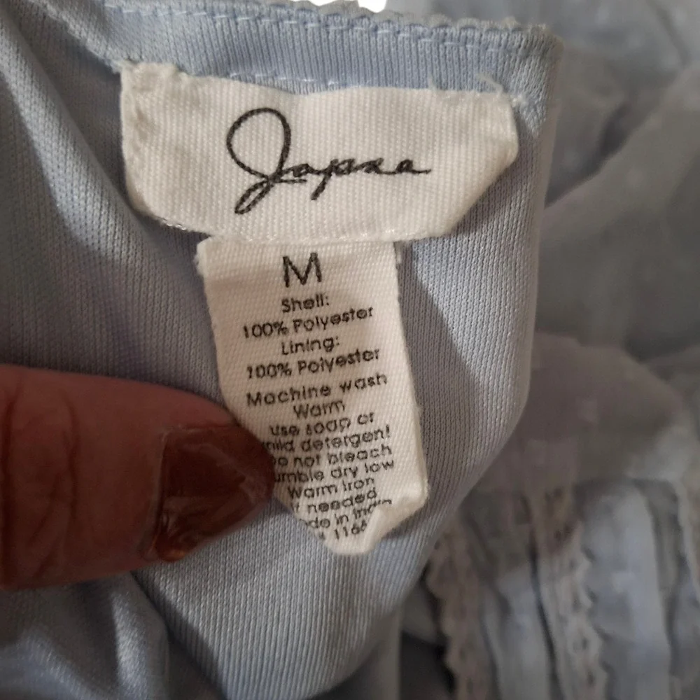 Baby Blue Swiss Dot Princess Top with Bow size M - Picture 6 of 6